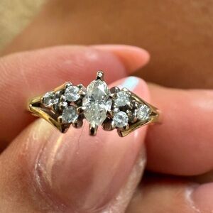 Elegant 10K Gold Diamond Ring